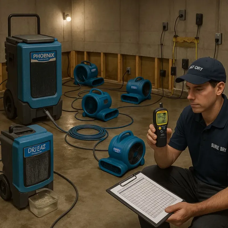Structural Drying and Dehumidification process in Riverside, IL